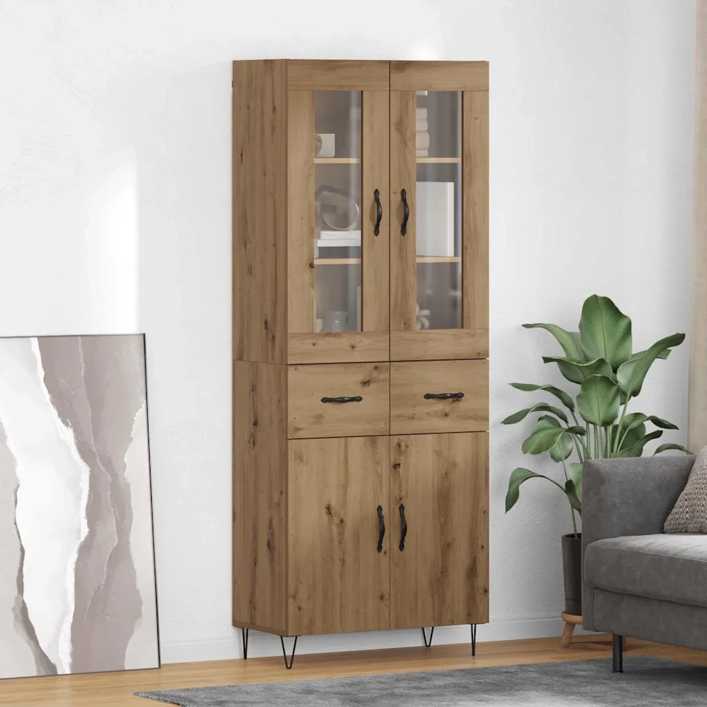 Credenza con Cassetto-Buffet-Armadio da cucina Rovere artigianale 69,5 x 34 x 180 cm 121442