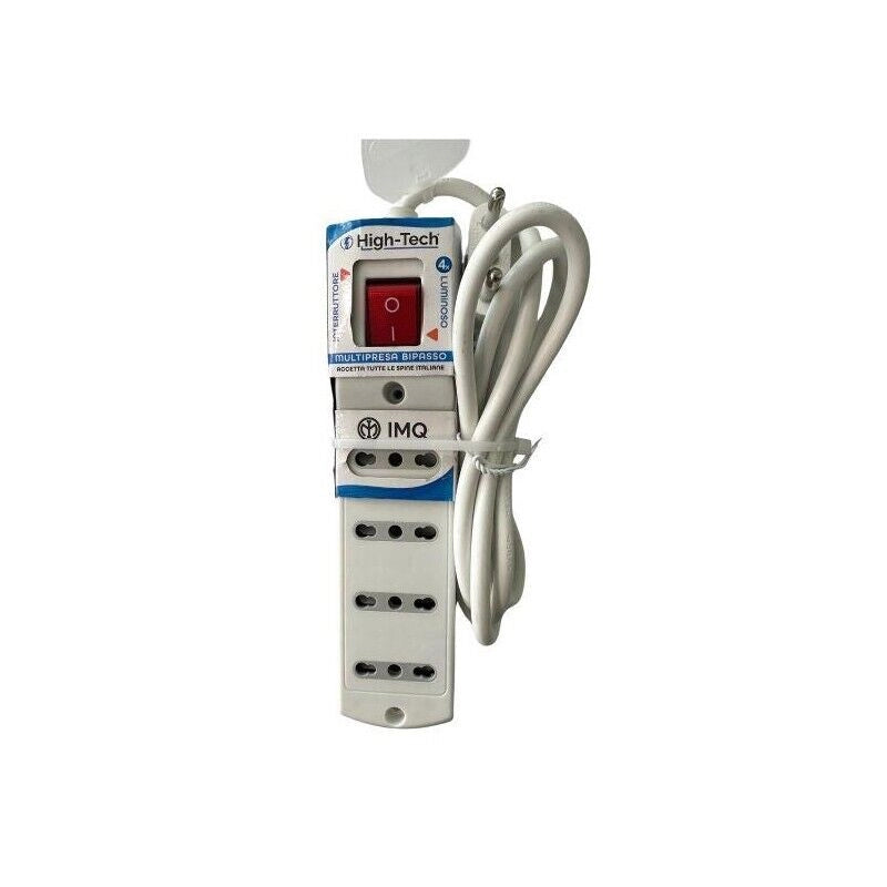 HIGH-TECH MULTIPRESA UNIVERSALE 4 POSTI CON INTERRUTTORE P40 CAVO H05VV-F 3G1.0MM2X 1.5M POTENZA: MAX.3500W 16A/250V