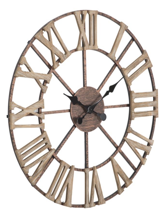 Orologio da Muro Plus Ø71,5x4 cm in Ferro e MDF Marrone