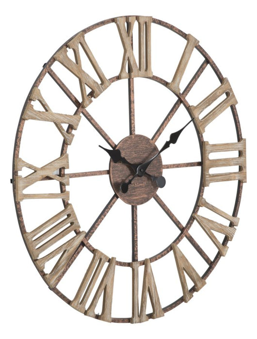 Orologio da Muro Plus Ø71,5x4 cm in Ferro e MDF Marrone