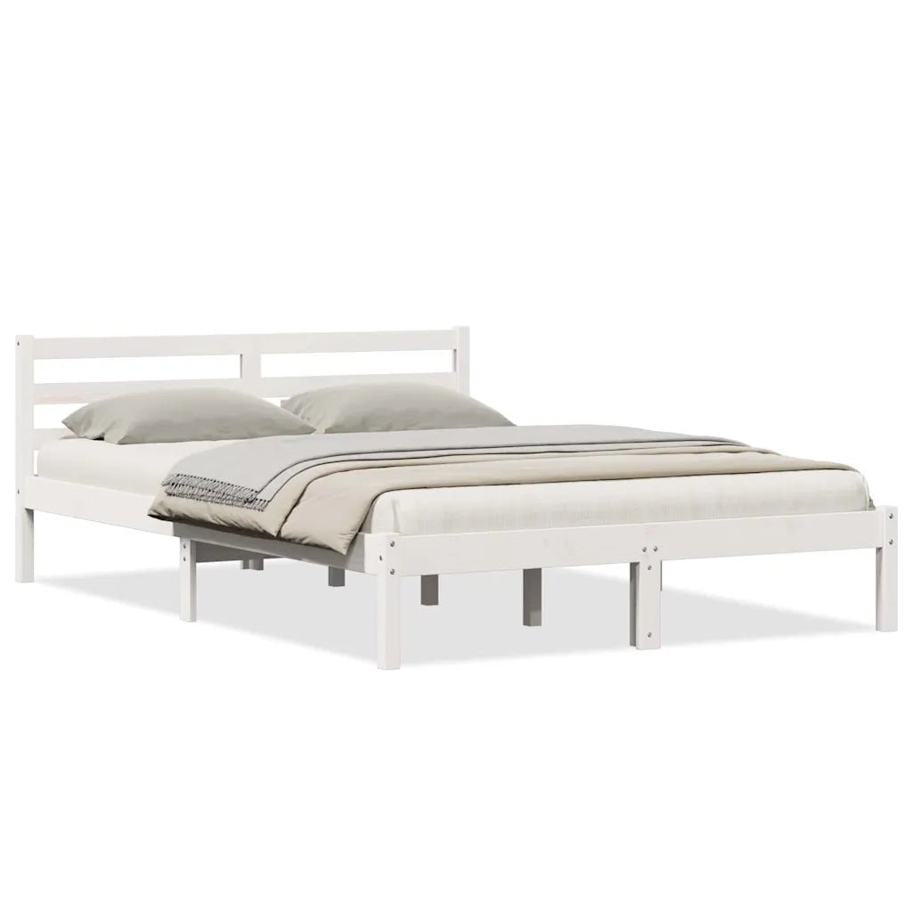 Struttura del letto con testiera Bianco 225,5 x 145,5 x 69,5 cm 869781