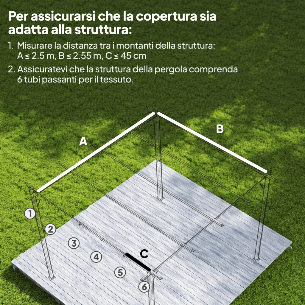 Tettuccio per Gazebo 3x3 m ¨C zephmum ¨C Grigio Poliestere