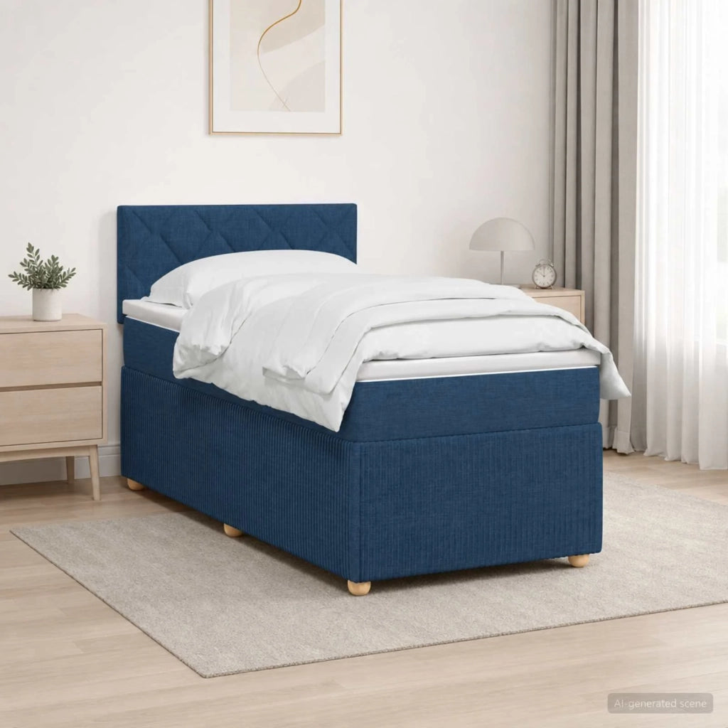 Letto box spring con materasso Blu 80 x 200 cm Tessuto 3452812
