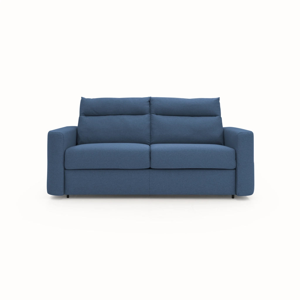 Cupido Divano letto con morbido schienale alto in tessuto impermeabile simil cotone T13 202 cm (mat. 140x197) blu