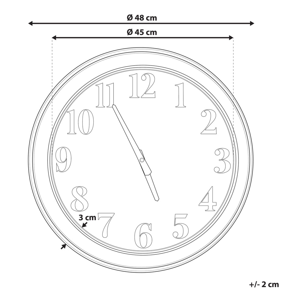 Orologio da parete in ferro Multicolore con quadrante aperto design country retrò rotondo 48 cm
