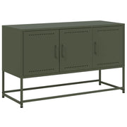 Mobile TV multimediale mensola TV credenza TV sala da pranzo soggiorno camera da letto verde oliva 100,5 x 39 x 60,5 cm acciaio verde 02_0028251
