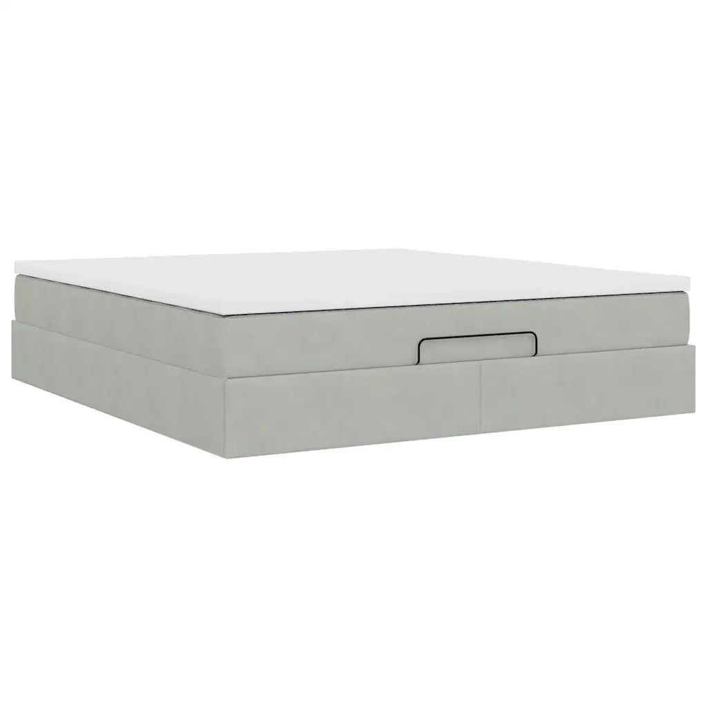 Struttura Letto Pouf con Materasso 160x200 cm in Velluto 3311195