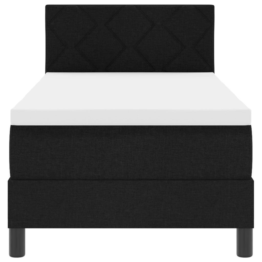 Letto Box Spring con Materasso & LED Nero 80x200 cm Tessuto