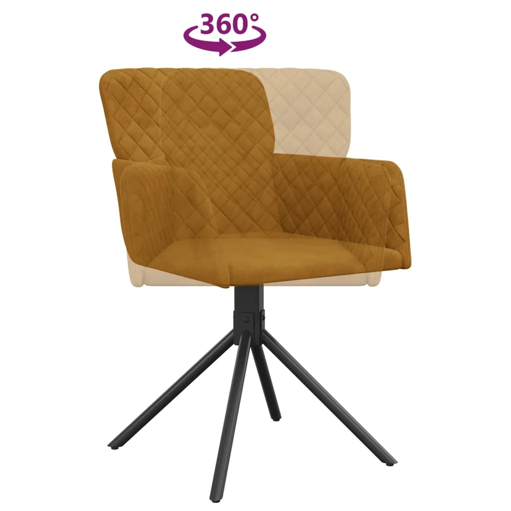 Sedie da Pranzo Girevoli 2 pz Marroni in Velluto cod mxl 7894