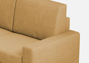 Divano Angolare 5 Posti 226x226x85 cm Sakar in Tessuto Ocra