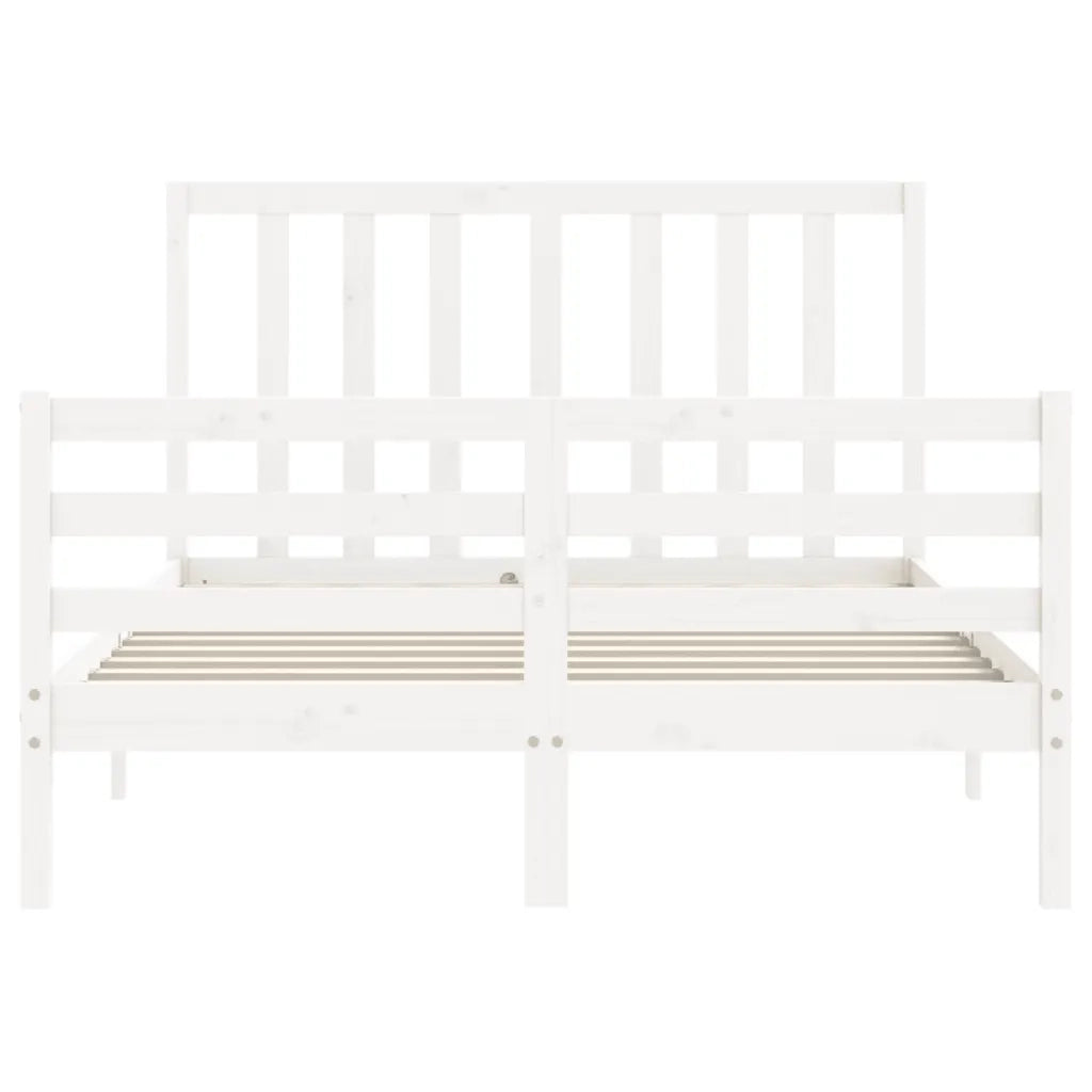 Giroletto senza Materasso-Struttura Letto Bianco 140x200 cm Legno Massello Pino 152567