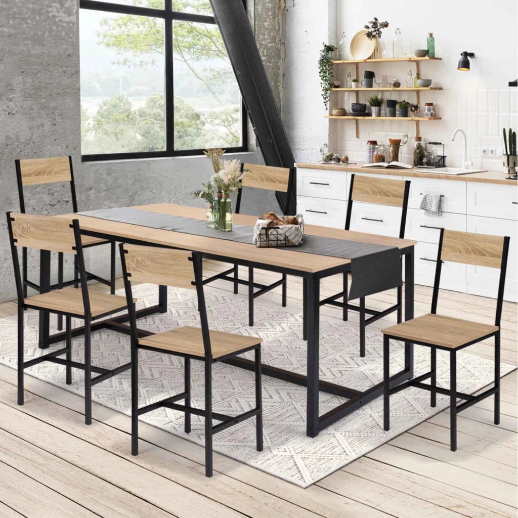 IDMarket - Set di 6 sedie da cucina di design industriale DETROIT