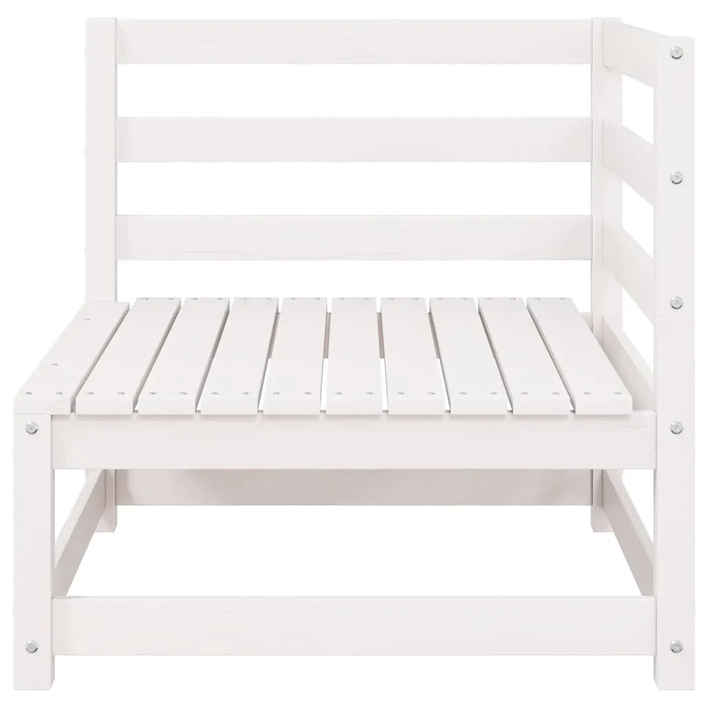Salotto da Giardino-Set Divani da Giardino2 pz Cuscini Bianchi Massello di Pino 283654