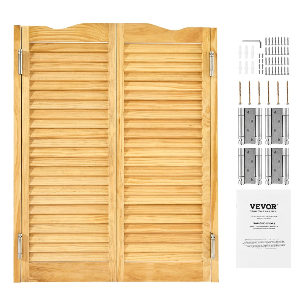 Porte Basculanti per Bar Saloon 805x1060mm in Legno di Pino Naturale Doppia Azione con Cerniere per Cucina Ingresso Robuste Facili da Montare