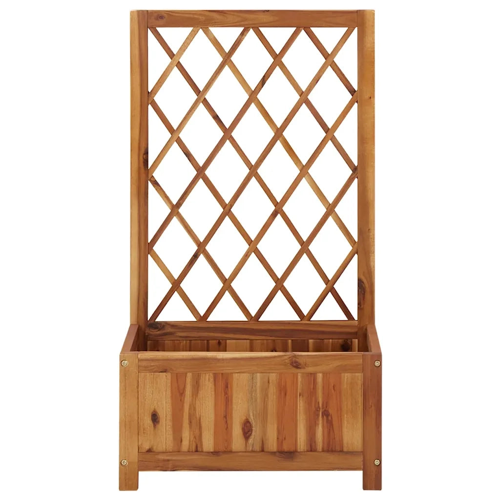 Letto Rialzato da Giardino con Graticcio in Massello di Acacia 316541