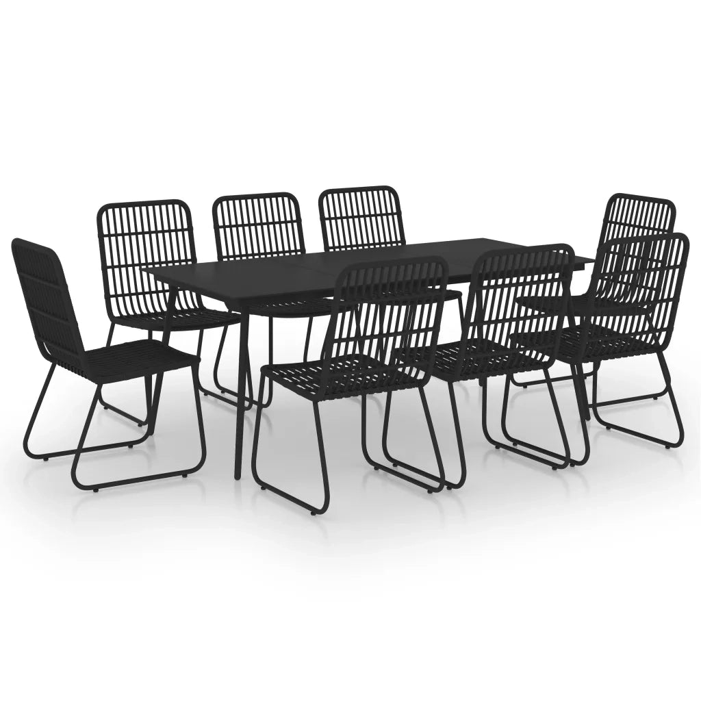 Set da Pranzo da Giardino 9 pz in Polyrattan e Vetro 3060248