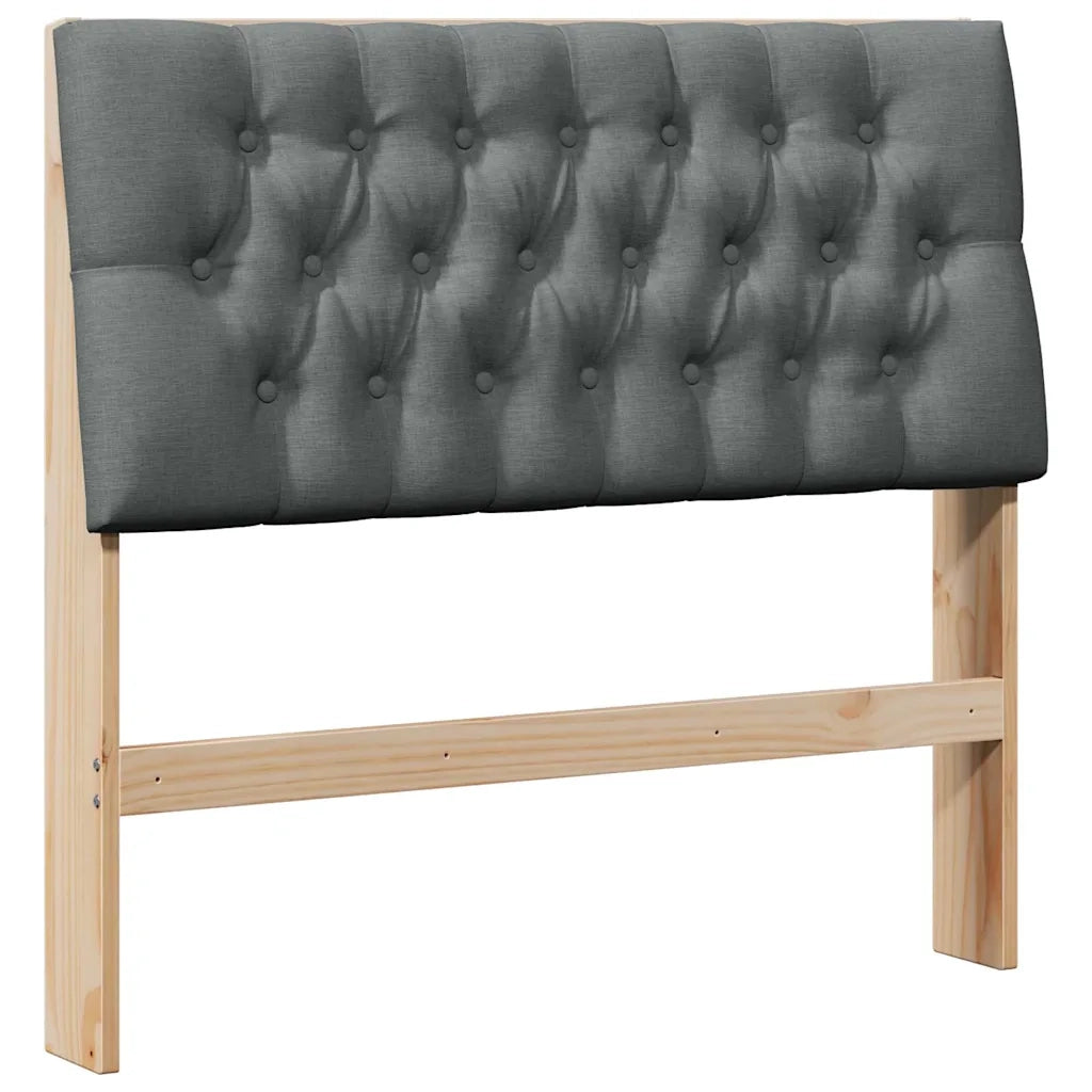 Testiera imbottita Grigio scuro 100 cm Pino massello 879355