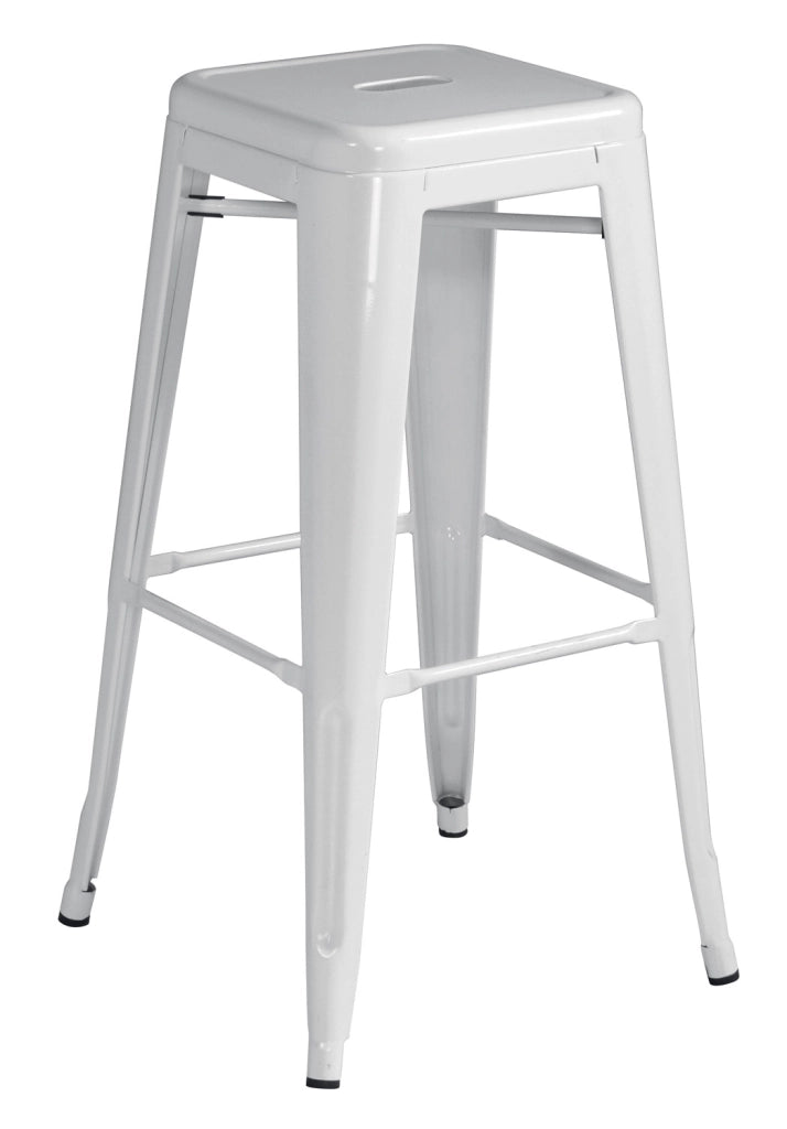 Sgabello Impilabile Lamiera  4 Pz Colore: Avorio