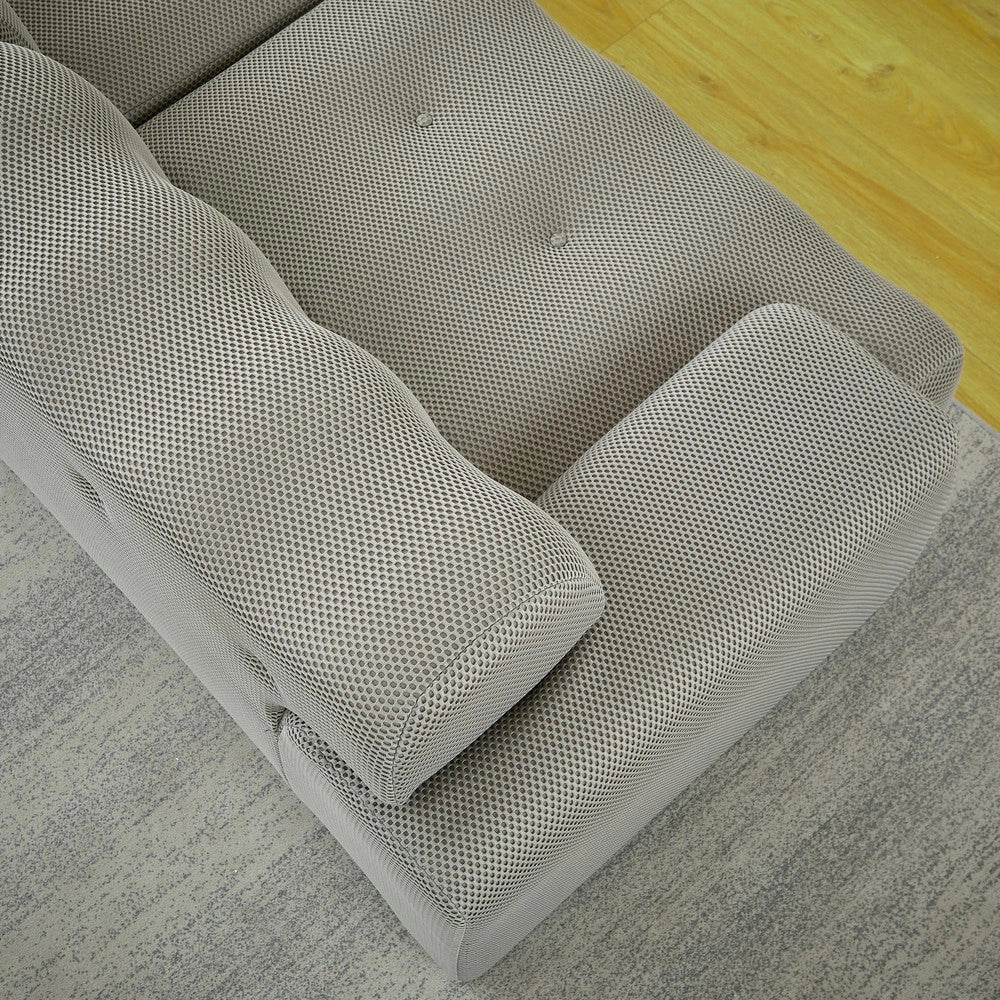 Divano 2 Posti Cloud con Braccioli Larghi ¨C Xylo ¨C Grigio, Tessuto, Design Moderno