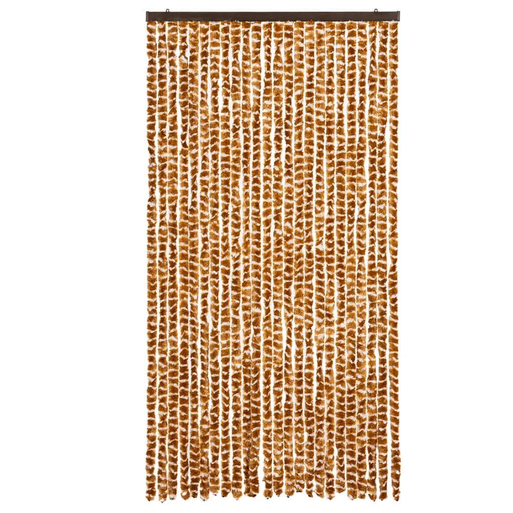 Tenda Antimosche Ocra e Bianca 100x200 cm in Ciniglia CFW7760347