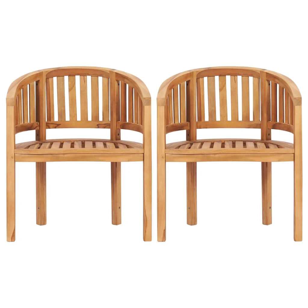 Mobili da giardino mobili da esterno Set di mobili da 5 pezzi in legno massello di teak a forma di banana 02_0016580