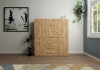 Credenza Alta 5 Ante e 3 Cassetti 150x35x165 cm Elios Quercia Natura