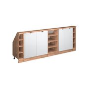Mobile cucina sottotetto R-Line Ondulazione bianca/Rovere dorato 210 cm Set di 5 Vicco