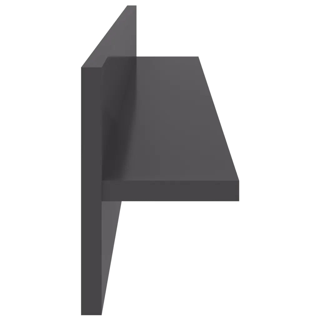 Mensole Parete 4pz Grigio Lucido 80x11,5x18cm Legno Multistrato 807350