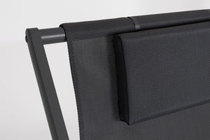 Set 4 Sedie Sdraio Reclinabile Pieghevole 60.5x101.5x73.5 cm in Alluminio Taylor Grigio Scuro