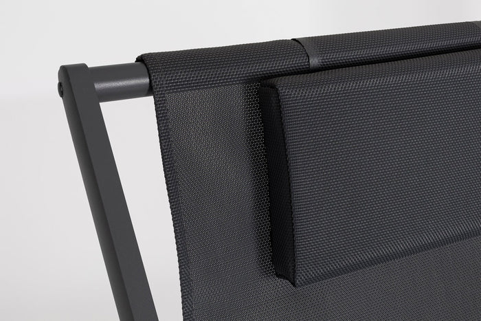 Set 4 Sedie Sdraio Reclinabile Pieghevole 60.5x101.5x73.5 cm in Alluminio Taylor Grigio Scuro