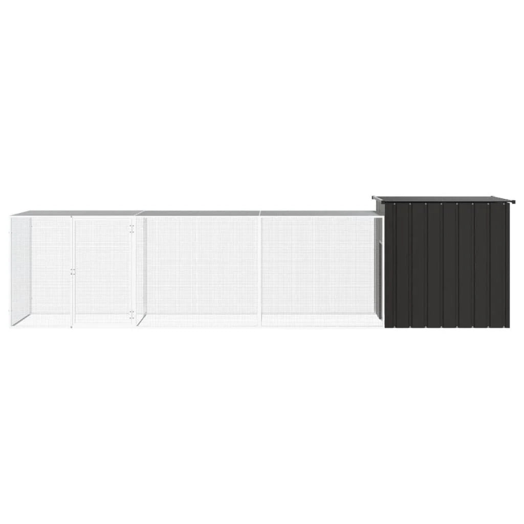 Recinto per pollaio in acciaio zincato antracite 400 x 91 x 100 cm 02_0043926