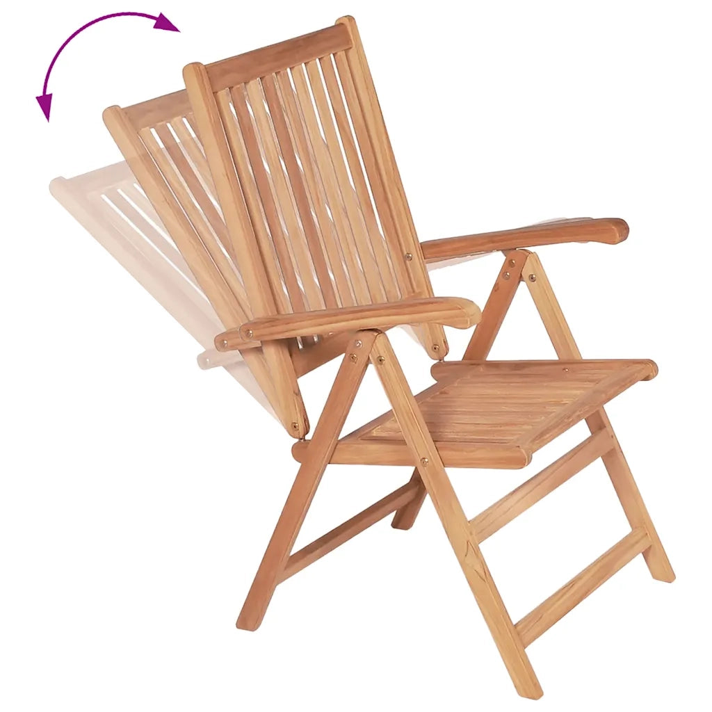 Sedie Reclinabili da Giardino 2 pz in Legno Massello di Teak cod mxl 11645