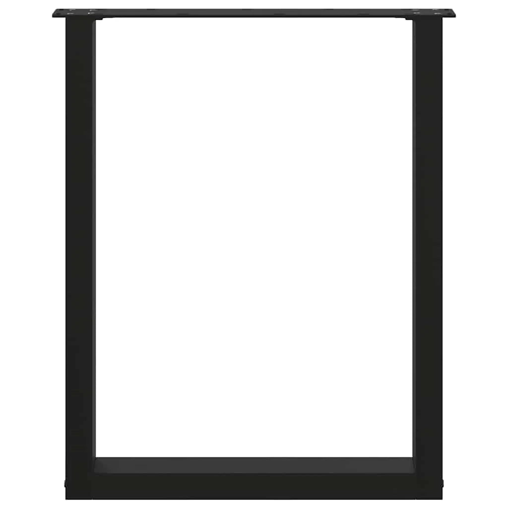 Set di 2 gambe regolabili per tavolo da pranzo a forma di U 60 x 72 cm design moderno per ufficio o sala da pranzo acciaio nero 02_0057420