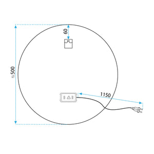 Specchio Led 50cm Ffj50
