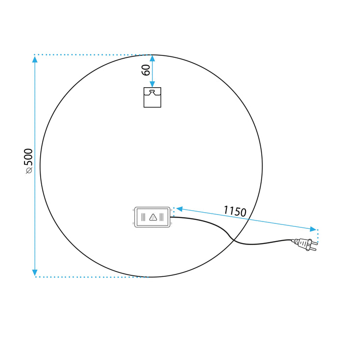 Specchio Led 50cm Ffj50