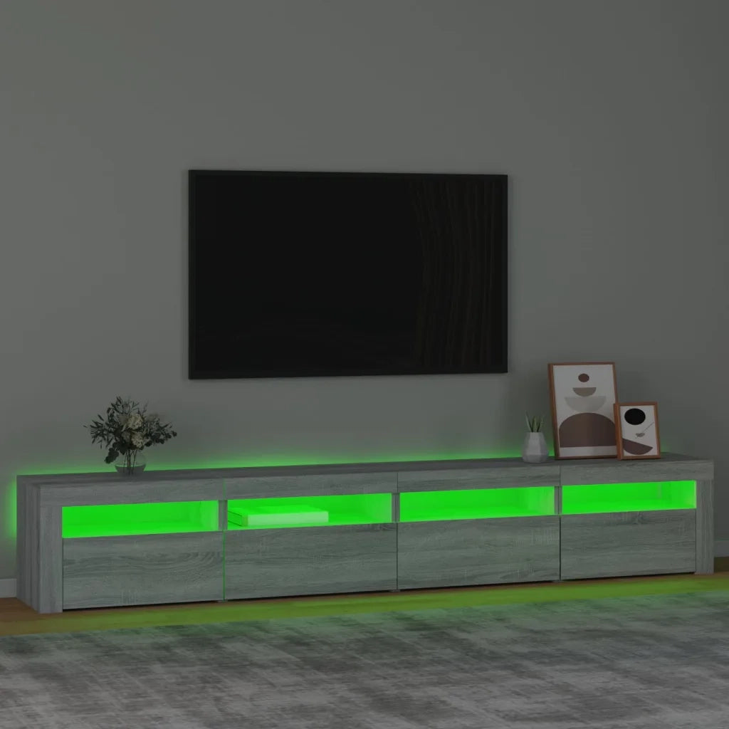 Mobile TV | Armadietto TV | Mobile Porta TV con Luci LED Grigio Sonoma 240x35x40 cm