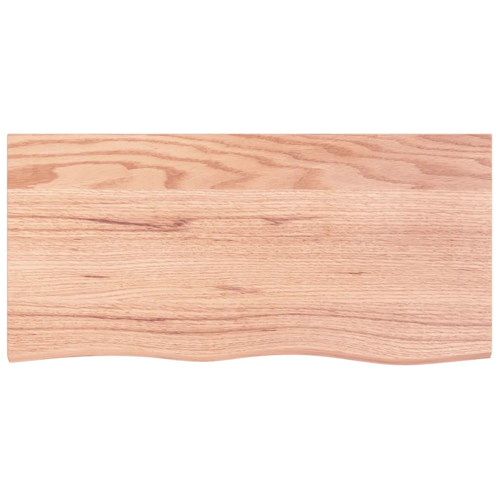 Piano Bagno Marrone Chiaro 100x50x2 cm Legno Massello Trattato 3156131
