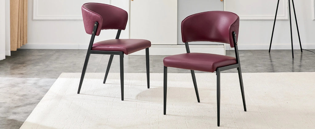 SEDIA DA PRANZO MODERNA IN PU ROSSO 78 CM CON STRUTTURA IN METALLO