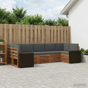 Set divano sezionale 7 pcs Naturale e Antracite Poliestere