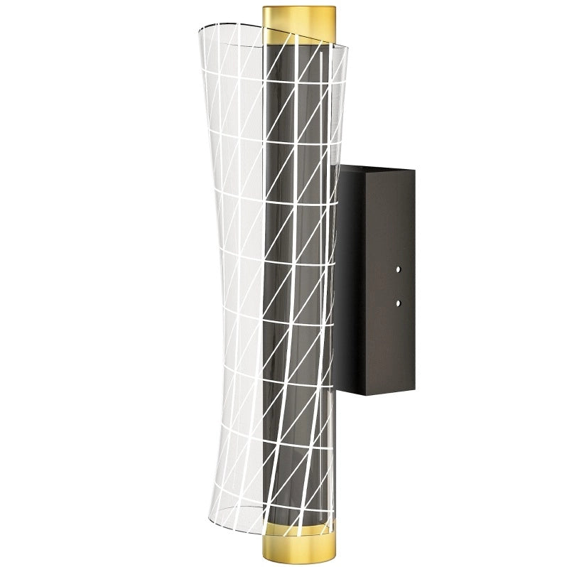 Set di 2 applique a LED moderne nere con design a griglia