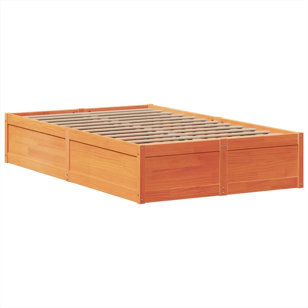 Letto senza Materasso Marrone Cera 135x190 cm in Legno di Pino