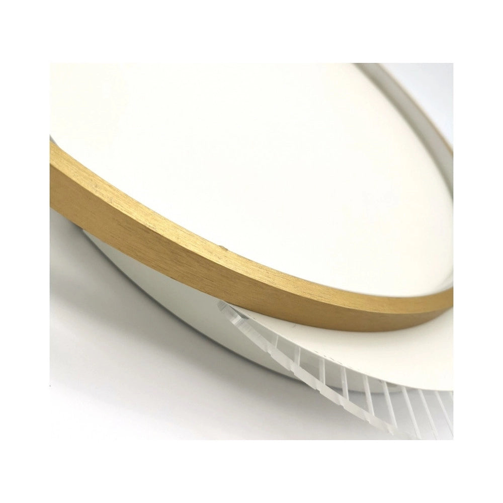 Trade Shop - Plafoniera Led 30 W Cerchio Oro Lampadario Da Soffitto Tondo Luce Naturale 70715 -