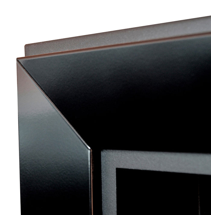 Camino a Bioetanolo da Parete/Incasso 180x49 cm Frame 1800 Nero con Vetro