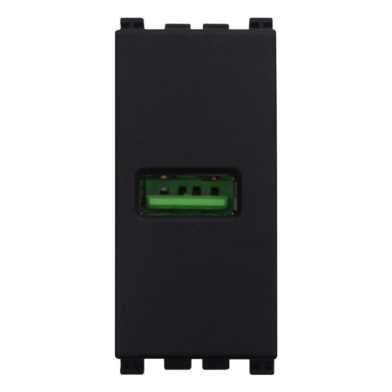 Modulo Presa Caricatore USB 5V 2,1A Colore Nero Compatibile Con Vimar Arke