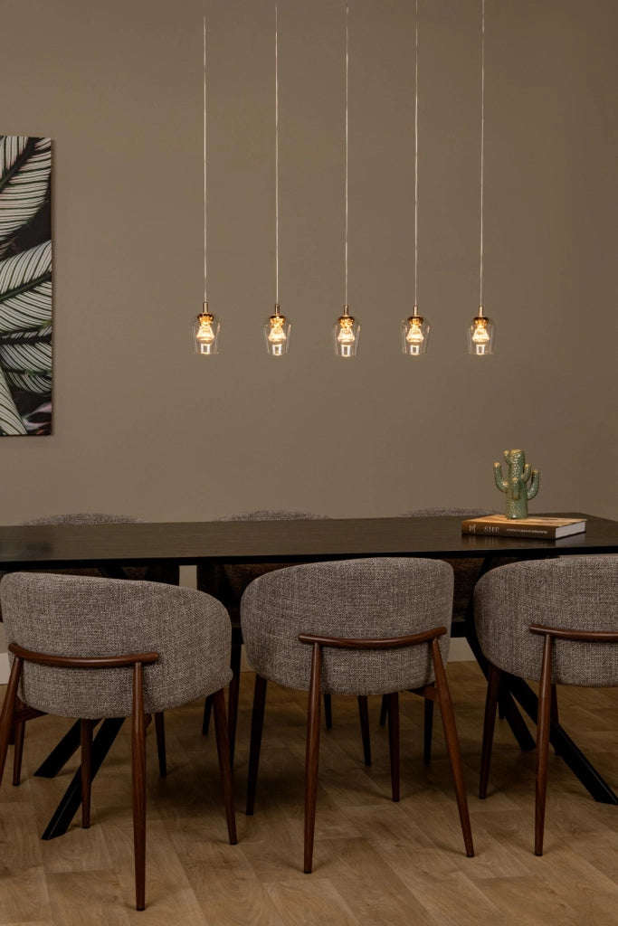 Lampada a sospensione BERLIANE LED 5 luci oro nero Lucide