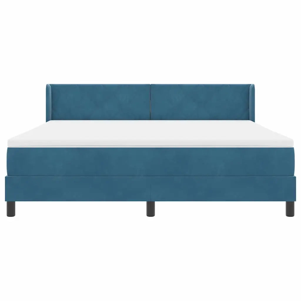 Letto a molle con materasso Blu Scuro 200 x 180 cm Poliestere