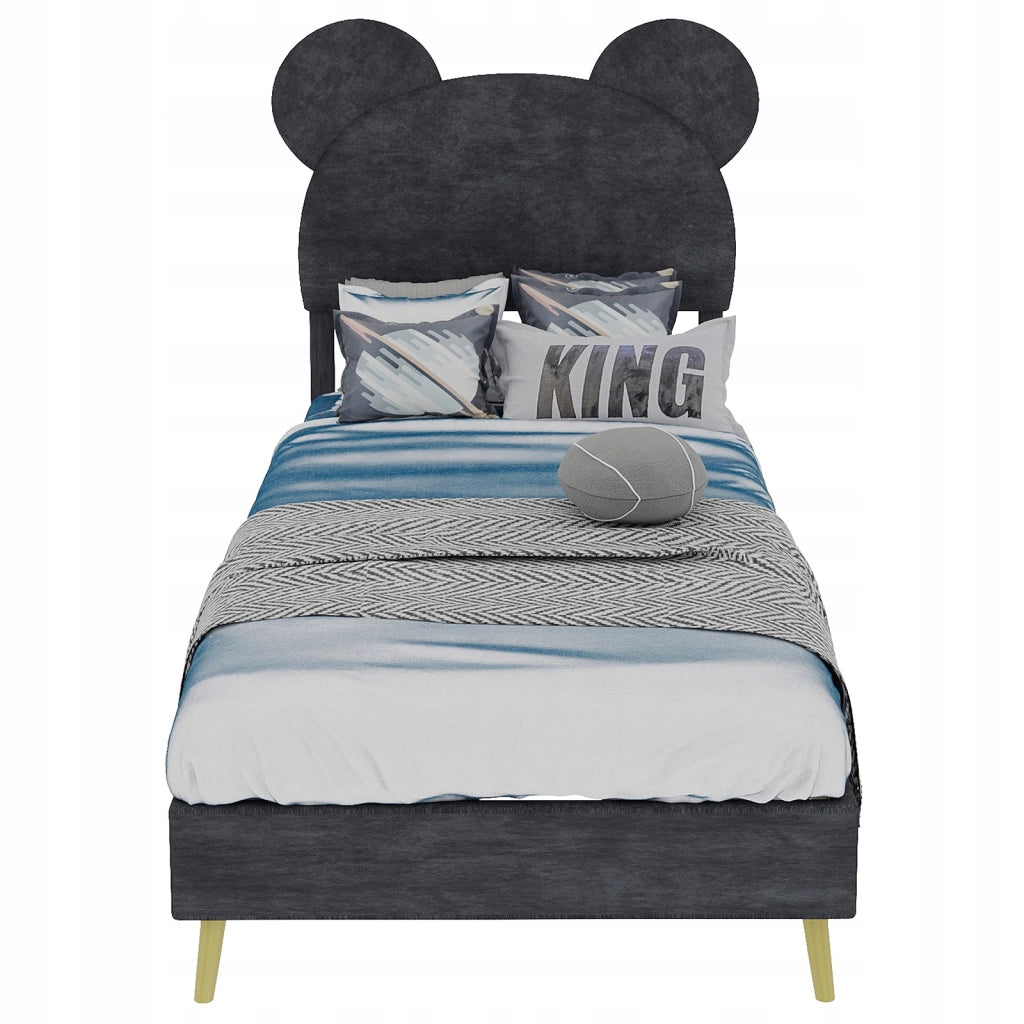 Letto imbottito 90x200 - Xylo - Minimalista grigio