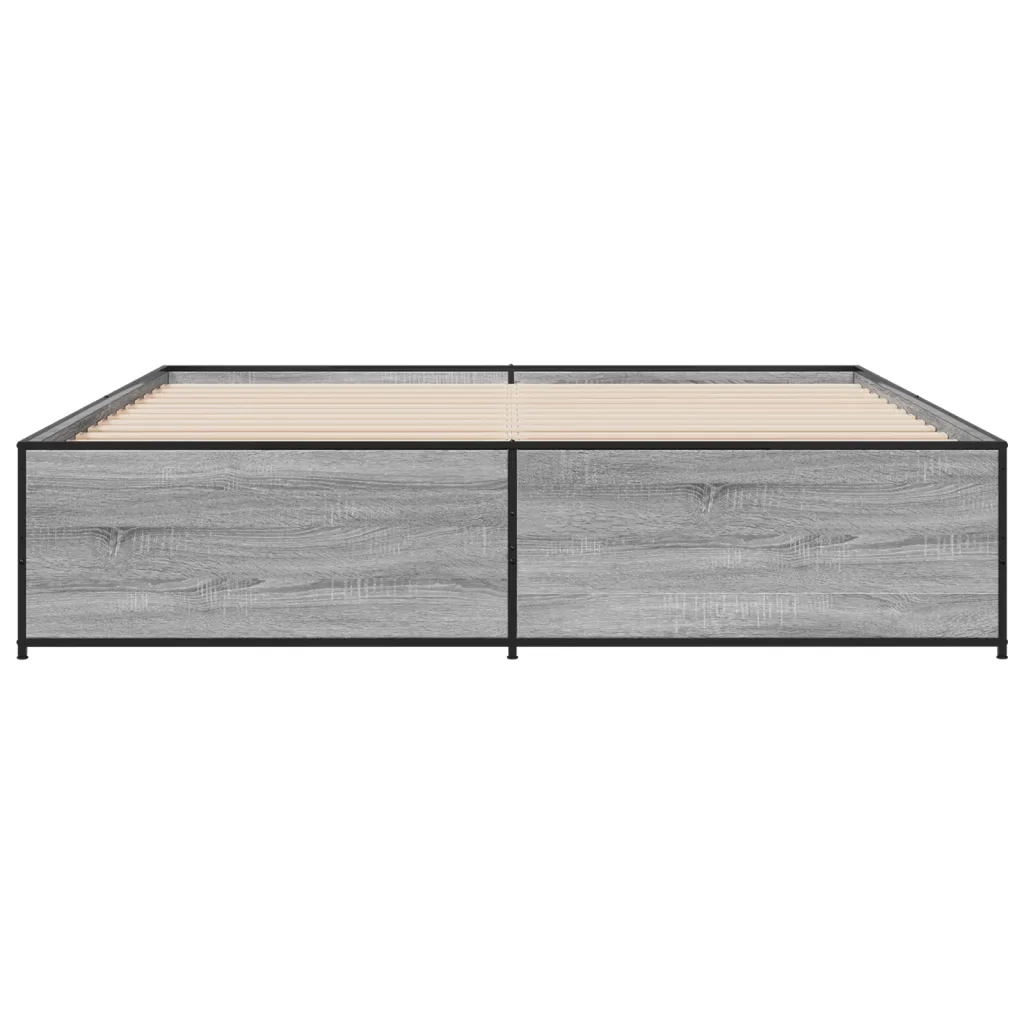 Giroletto Grigio Sonoma 180x200 cm in Legno Multistrato Metallo 3279875