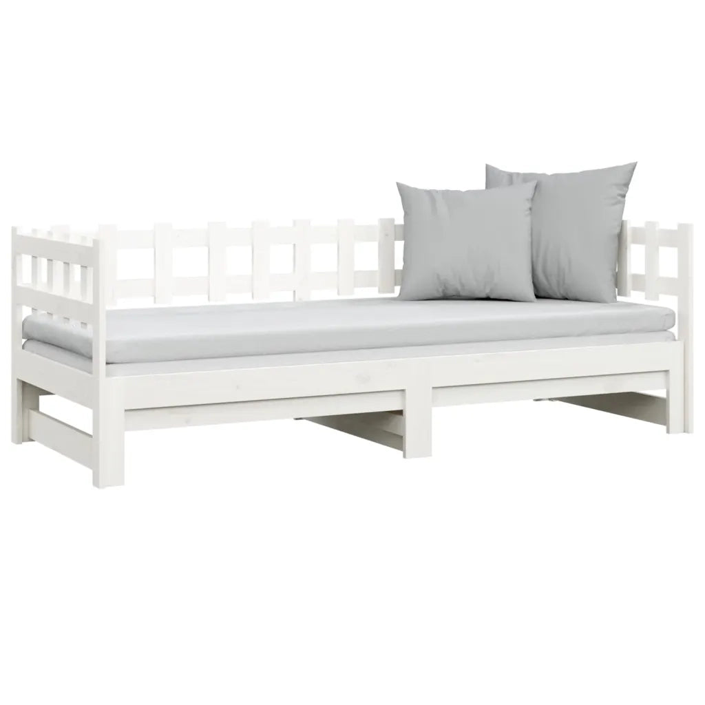Dormeuse Estraibile Bianca 2x(90x190) cm Legno Massello di Pino cod mxl 31933