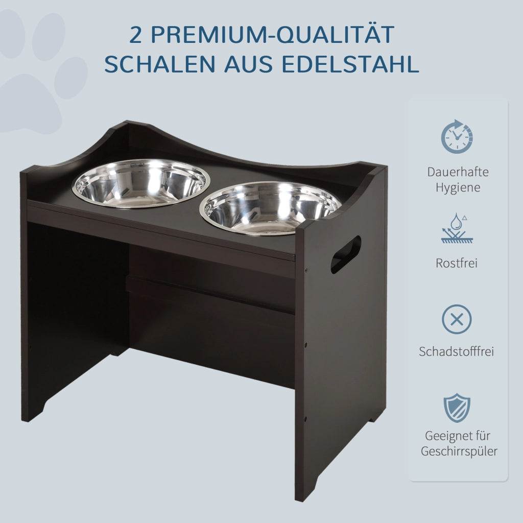 Ciotola per Cani Regolabile in Altezza con Supporto ¨C zephmum ¨C Acciaio Inox 2x2L